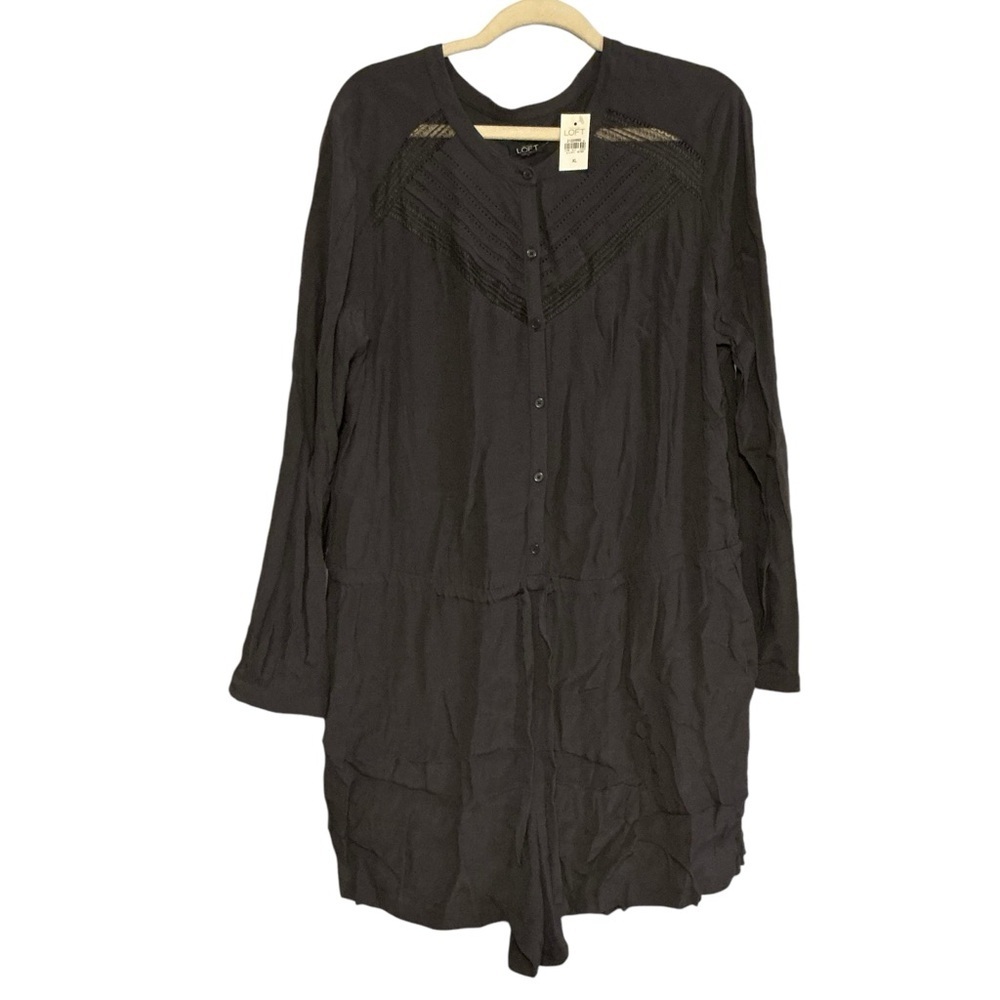 NWT Loft black jumpsuit short size XL - Picture 2 of 10